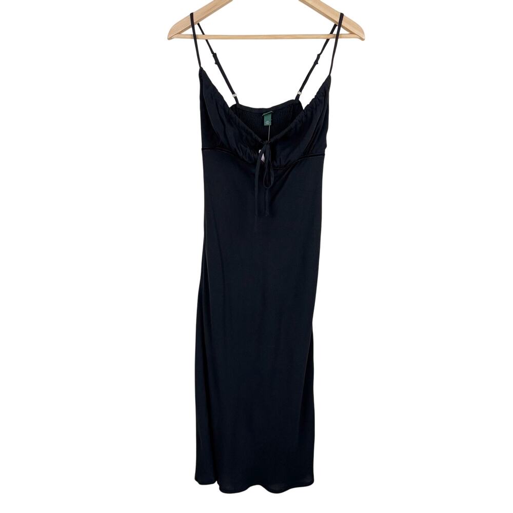 NWT Wild Fable Sleeveless Ruched Midi Dress Tie Detail Womens Sz XXS Whimsigoth